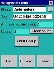 Management Group screen