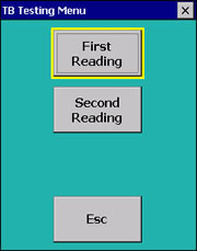 TB Testing menu
