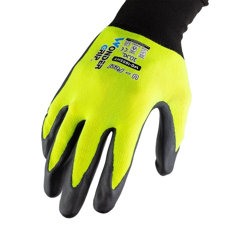 Wonder Grip WG-1855 U-Feel Hi Vis Touchscreen Gloves, Dozen (12 pairs) –  Excelco Safety